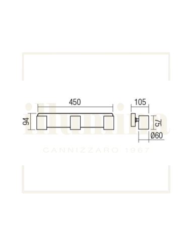 APPLIQUE/PLAFONIERA CAMEO NERO 04-474