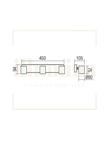 APPLIQUE/PLAFONIERA CAMEO NERO 04-474