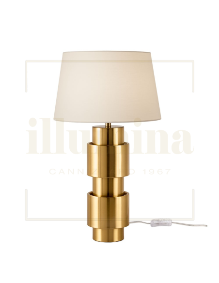 LAMPADA DA TAVOLO PERPETUO BRONZO E BEIGE