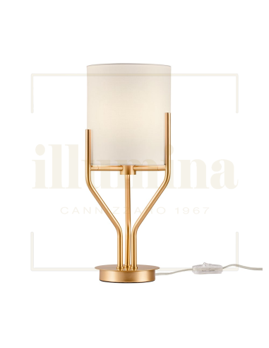 LAMPADA DA TAVOLO POSEIDO ORO E BEIGE