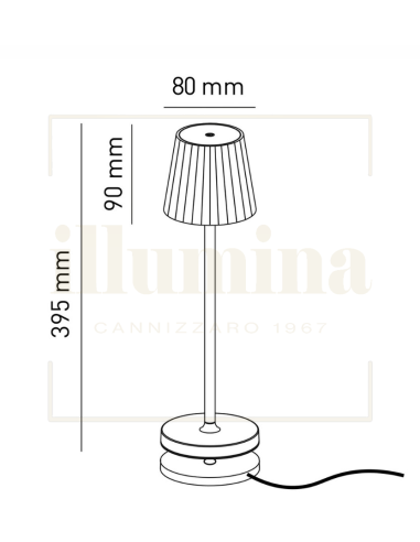 LAMPADA DA TAVOLO RICARICABILE EMMA AVORIO