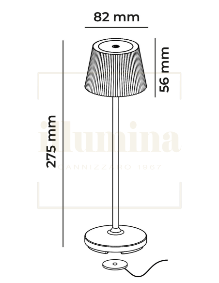 LAMPADA DA TAVOLO RICARICABILE EMMA-MINI CARTA DA ZUCCHERO