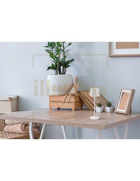 LAMPADA DA TAVOLO RICARICABILE EMMA-MINI BIANCO