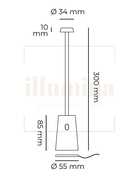 LAMPADA DA TAVOLO RICARICABILE TAG AVORIO