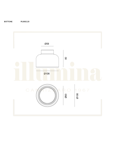 APPLIQUE/PLAFONIERA BOTTONE SABBIA