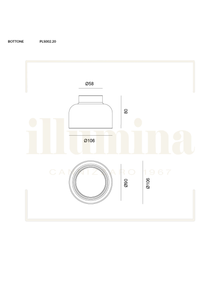 APPLIQUE/PLAFONIERA BOTTONE SABBIA