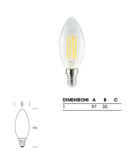 LAMPADINA OLIVA E14 7W 4000K (75W)