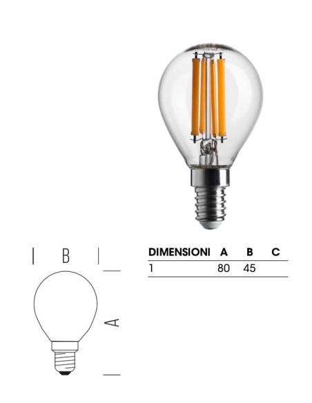 LAMPADA SFERA E14 6W 2700K (60W)