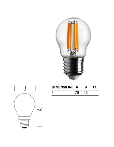 LAMPADA SFERA E27 6W 4000K (60W)