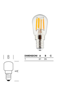 LAMPADA PICCOLA PERA E14 2.5W 2700K (25W) 2