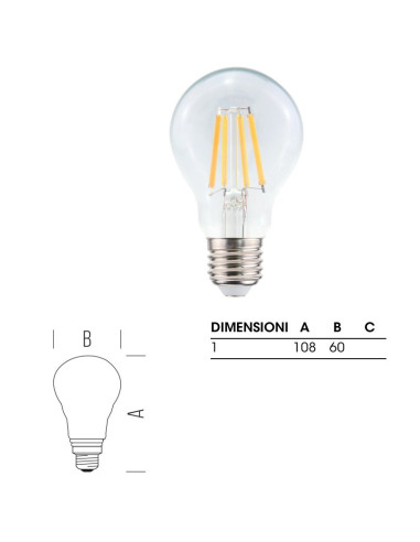 LAMPADINA E27 8W 3000K (60W)