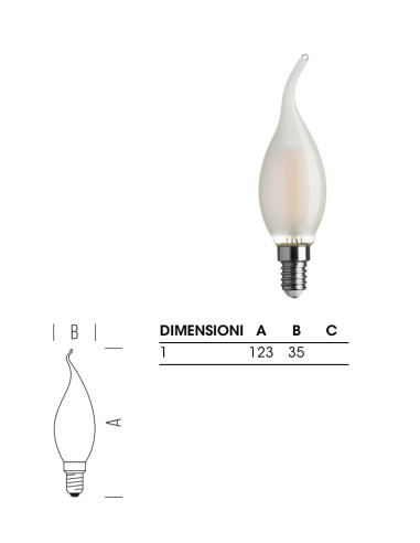 LAMPADINA FIAMMA  E14 4,5W 2700K (40W)