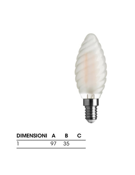 LAMPADINA TORTIGLIONE SATINATO E14 4,5W 2700K (40W)