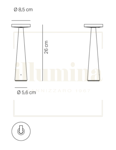 LAMPADA DA TAVOLO RICARICABILE ANGELINA ROSSO