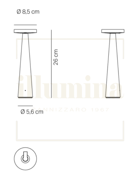 LAMPADA DA TAVOLO RICARICABILE ANGELINA ROSSO