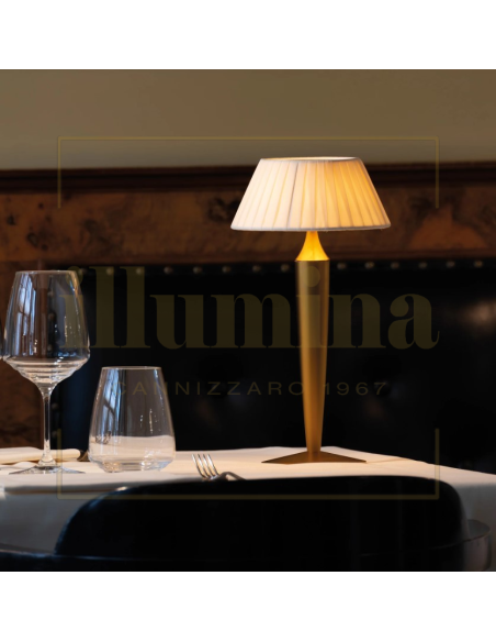 LAMPADA DA TAVOLO RICARICABILE FLAMINIA ORO