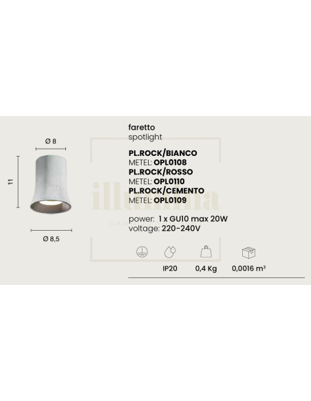 PLAFONIERA ROCK CEILING BIANCO