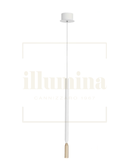 SOSPENSIONE TUBIC BIANCO E ORO