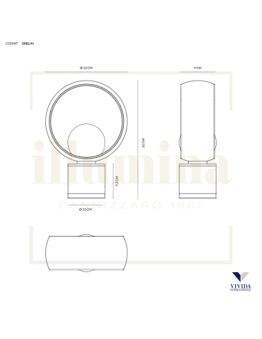 LAMPADA DA TAVOLO COSMIT 32 Ø BRONZO