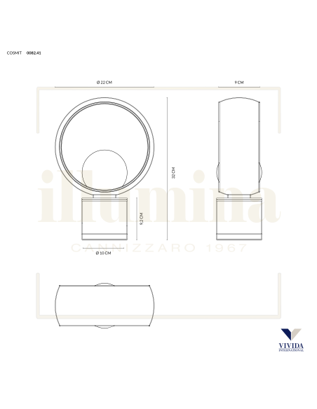 LAMPADA DA TAVOLO COSMIT 32 Ø BRONZO