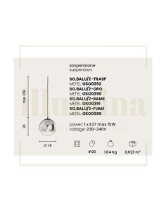 SOSPENSIONE BALU 2 FUME' 2