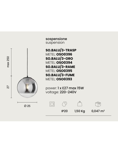 SOSPENSIONE BALU 3 ORO
