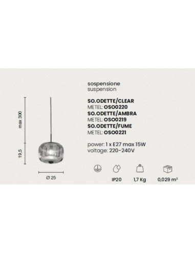 SOSPENSIONE ODETTE FUME'