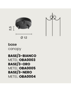 BASE 3 FORI TONDA PER SISTEMA A RAGNO NERO 2