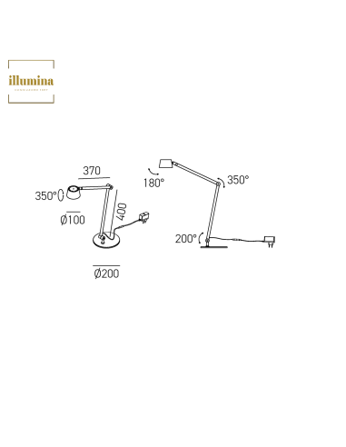 LAMPADA DA TAVOLO EFIRA L BIANCA