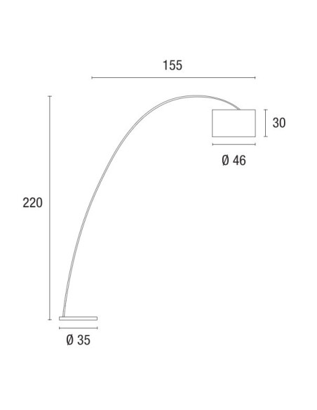 LAMPADA DA TERRA BOW NERO