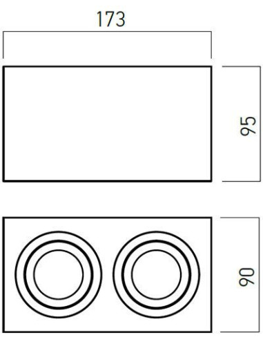 PLAFONIERA BX02 NERO