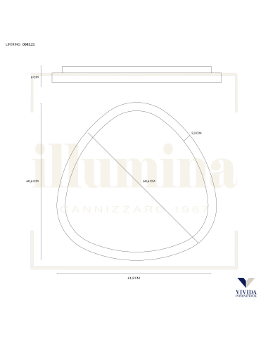 PLAFONIERA LIFERING-P 60 TITANIO