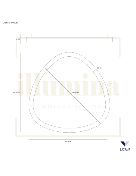 PLAFONIERA LIFERING-P 60 TITANIO