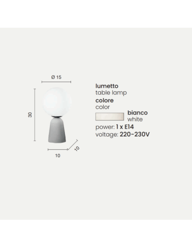 LUMETTO ROCK CEMENTO BIANCO