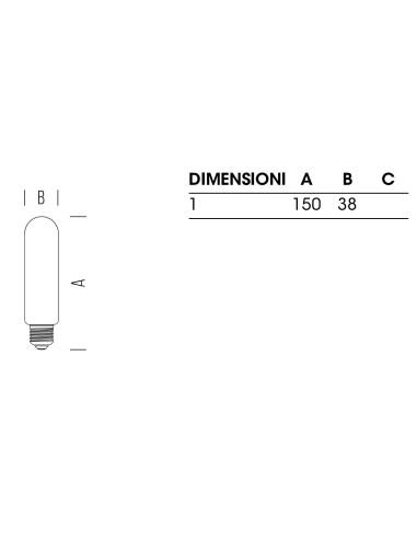 LAMPADA TUBOLARE T38 FULL LIGHT DIMMERABILE PER APPARECCHIO "IC" DI FLOS