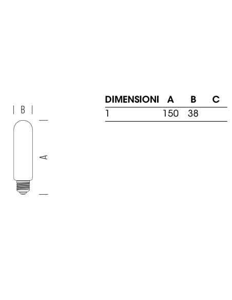 LAMPADA TUBOLARE T38 FULL LIGHT DIMMERABILE PER APPARECCHIO "IC" DI FLOS