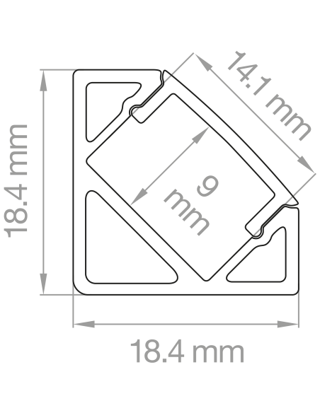 PROFILO ANGOLARE MT. 2 ALLUMINIO