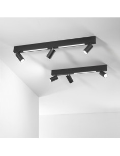 PLAFONIERA ORIENTED NERO LED 3XGU10 + 2X8W LED 2