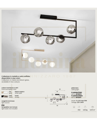 PLAFONIERA MONILE ORO