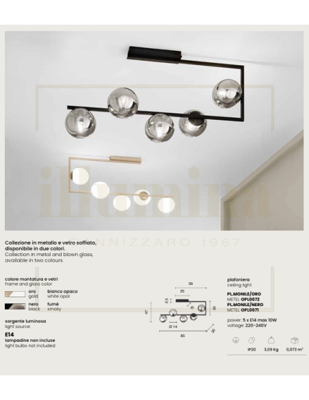 PLAFONIERA MONILE ORO