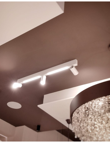 PLAFONIERA ORIENTED BIANCO LED 3XGU10 + 2X8W LED