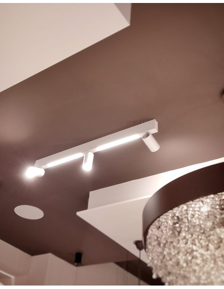 PLAFONIERA ORIENTED BIANCO LED 3XGU10 + 2X8W LED