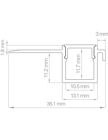 PROFILO TAGLIO DI LUCE FILO PARETE