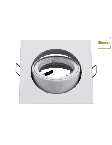 FARETTO INCASSO GU10 QUADRATO ORIENTABILE BIANCO