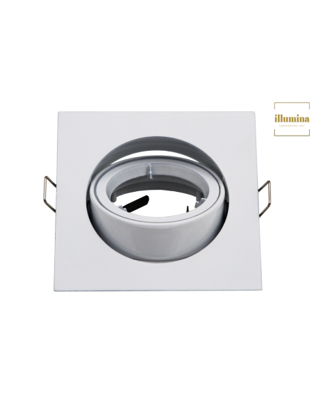 FARETTO INCASSO GU10 QUADRATO ORIENTABILE BIANCO