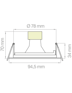 FARETTO INCASSO GU10 QUADRATO ORIENTABILE BIANCO 2