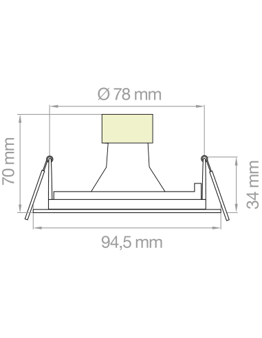FARETTO INCASSO GU10 QUADRATO ORIENTABILE BIANCO