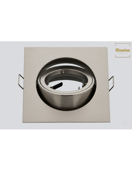 FARETTO INCASSO GU10 QUADRATO ORIENTABILE INOX