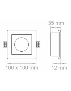 FARETTO IN GESSO H 35 MM 2