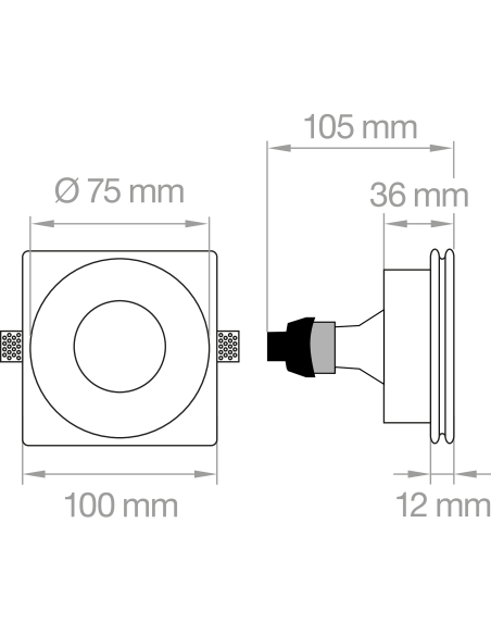 FARETTO IN GESSO PIATTO SVASATO